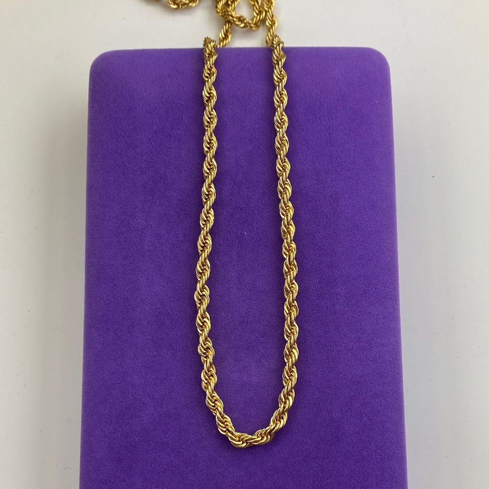 💛 Classic Gold Plated Rope Chain Necklace